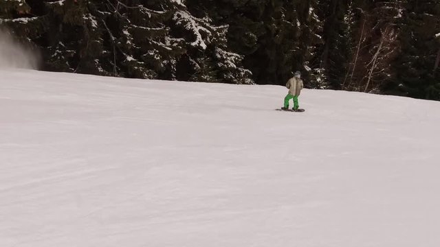 Snowboarding snow spraying
