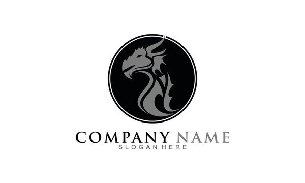 Dragon silhouette icon logo