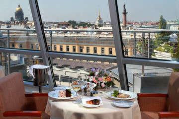 banquet table with food