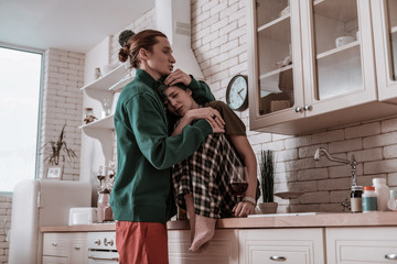 Girlfriend feeling thankful to her supportive man for help
