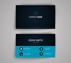 Creative Double-sided Business Card Template. Stationery Design. Flat Design Vector Illustration EPS10