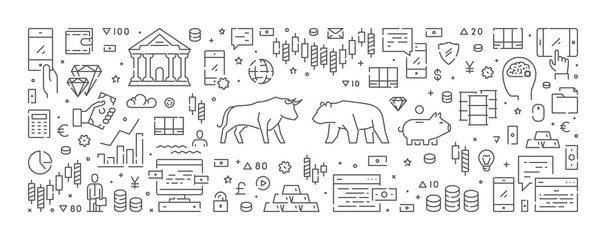 Line vector web concept for stock market