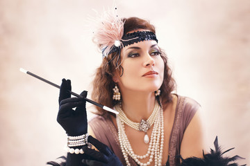 woman retro flapper style