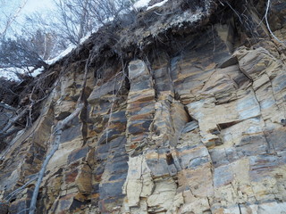 mountain cliff stones