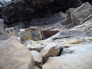 mountain cliff stones