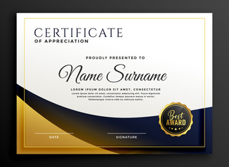 Fototapeta premium certificate template award in golden style