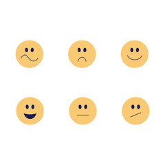 Vector funny emoji smiles flat icon set