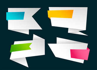 empty blank set of origami banners