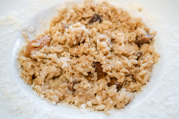 Italian cuisine - risotto con funghi porcini