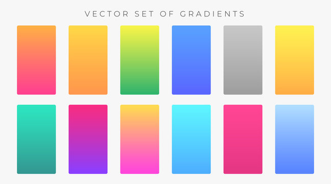vibrant colorful gradients swatches set