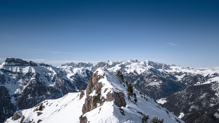 Fototapeta na wymiar beautiful winter mountain landscape from drone