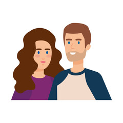 Obraz premium young couple avatars characters