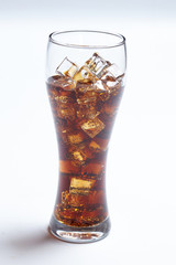 cola with ice cubes
