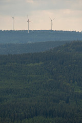 Wind power plant on a hill.