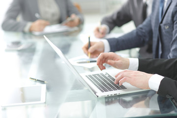 Fototapeta premium background image of a business team at a Desk