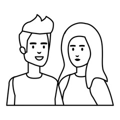 young couple avatars characters