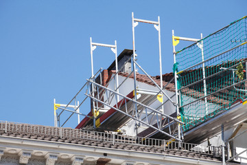Baustelle, Dach, Wohngeb&auml;ude
