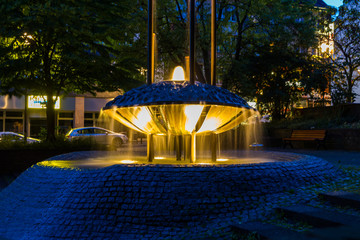 Siegen Brunnen Alfred-Fissmer-Anlage Dauerbelichtung nah