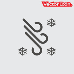 wind icon isolated sign symbol and flat style for app, web and digital design. Vector illustration.