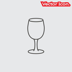 wine glass icon isolated sign symbol and flat style for app, web and digital design. Vector illustration.