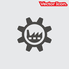 With Industry icon isolated sign symbol and flat style for app, web and digital design. Vector illustration.