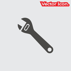 Wrench Icon isolated sign symbol and flat style for app, web and digital design. Vector illustration.