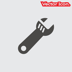 Wrench Icon isolated sign symbol and flat style for app, web and digital design. Vector illustration.