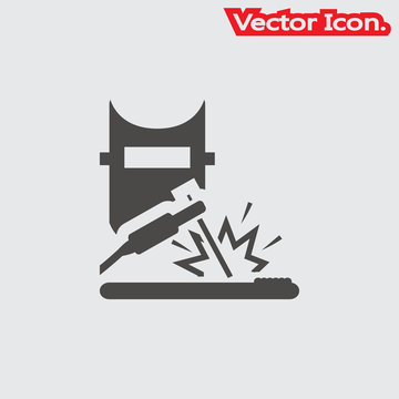 welding icon isolated sign symbol and flat style for app, web and digital design. Vector illustration.