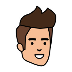 young and casual man head character