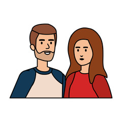 young couple avatars characters