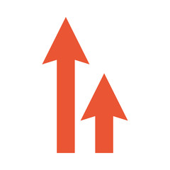 arrows up isolated icon
