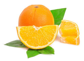 orange and grapefruit on white background