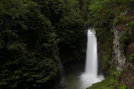 Palovit Waterfall with in the green forest, Rize, Turkey © murat