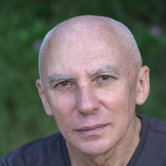 Seniors portrait, happy old caucasian man. Close up