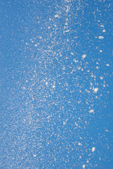 Splashes of water against the blue sky