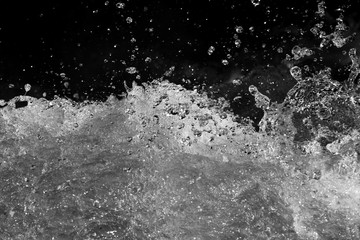 Splashes of water from the waves in the sea