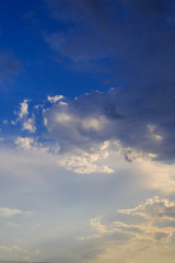 Clouds after rain before sunset as a background