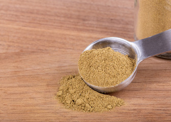 Ground Marjoram on a Wooden Table