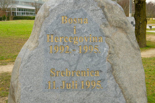 Gedenkstein f&uuml;r die Opfer von Bosnien, Herzegowina, Srebrenica, Genf, Schweiz