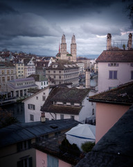 Obraz premium Blick vom Lindenhof in Zürich über die Dächer der Stadt