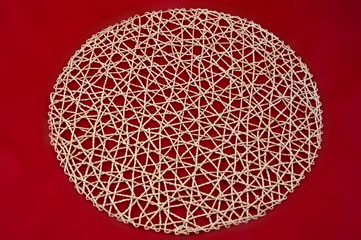 Bamboo mat on isolated background