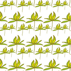 flower green with yellow gentle abstract pattern