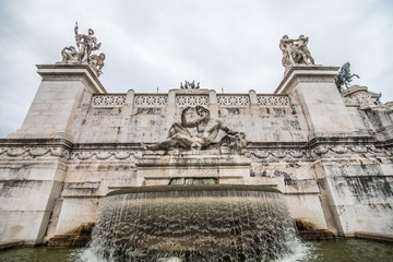 ROME, ITALY - November, 2018: Altar of the Fatherland Altare della Patria known as the Monumento Nazionale a Vittorio Emanuele II in Rome Italy