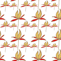 flower red with yellow gentle abstract pattern