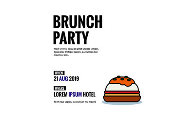 Brunch Party Invitation Design with Where and When Details