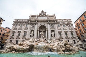 Fototapeta na wymiar Rome, Italy - November, 2018: Trevi Fountain in Rome, Italy. Trevi is most famous fountain of Rome. Architecture and landmark of Rome