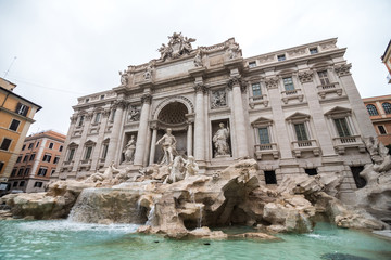 Obraz na płótnie Canvas Rome, Italy - November, 2018: Trevi Fountain in Rome, Italy. Trevi is most famous fountain of Rome. Architecture and landmark of Rome