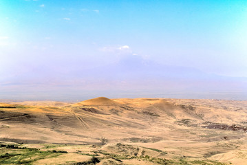 Panoramic mountain view from Jrvezh forest park in Armenia.