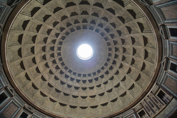 Roma, Italy - November, 2018: The Pantheon, Pantheum, or Phanteon, is a building of ancient Rome in the Pigna district in the historic center, a temple dedicated to all gods and deitie