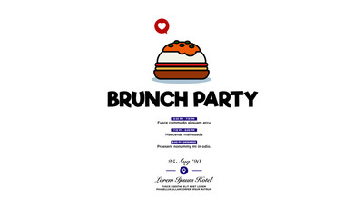 Brunch Party Invitation Design with Where and When Details
